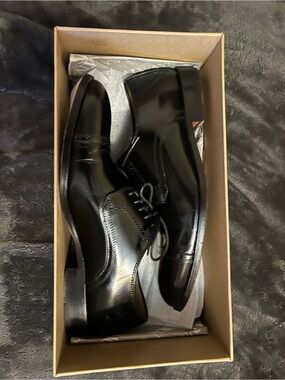 Men's Johnston & Murphy Black Leather Dress Oxfords - Classic Lace-Up Style